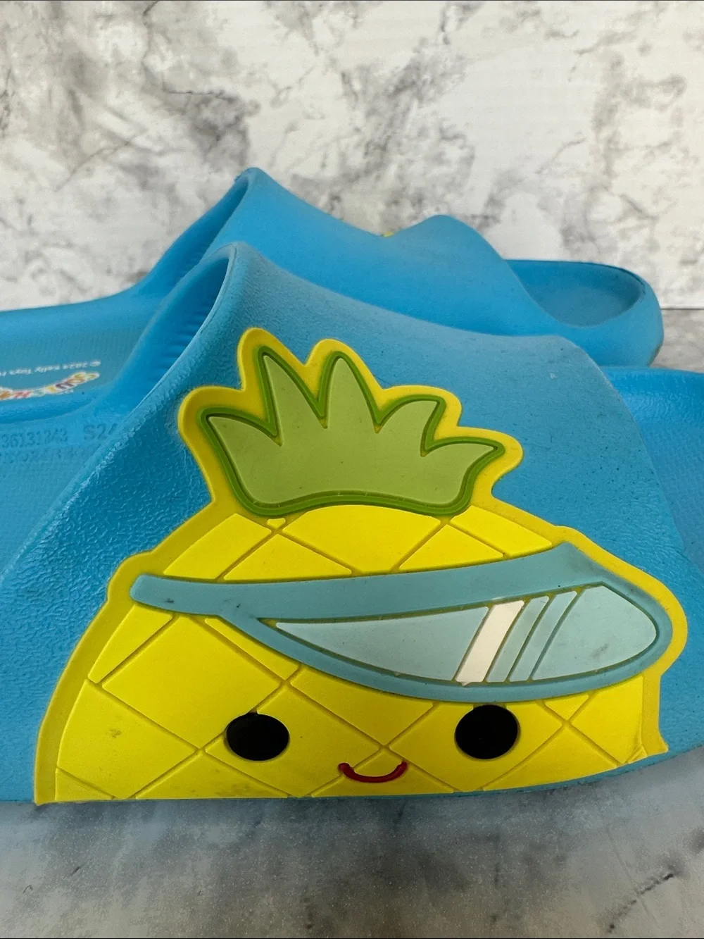 Squishmallows Blue Pineapple Slide Sandals in Blue Women’s 9-10